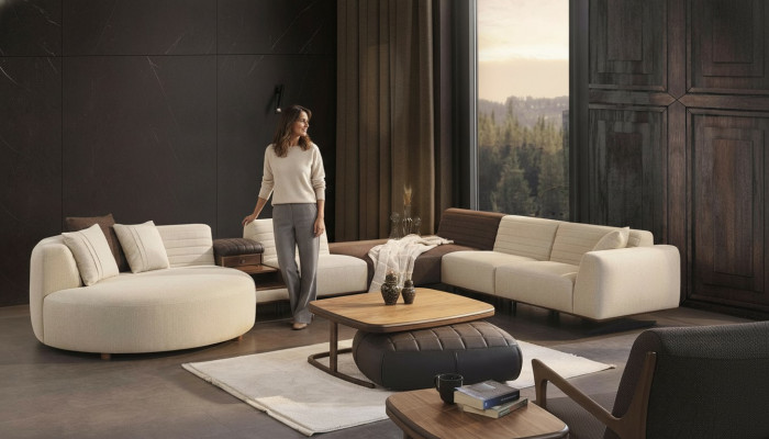 Luxus Sofa Couch U-Form Polster Möbel Wohnzimmer Ecksofa Textil Einrichtung