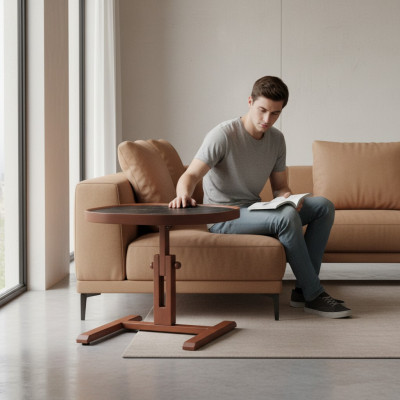 Designer Braun Beistelltisch Holz Wohnzimmer Couchtisch Kaffeetisch Neu