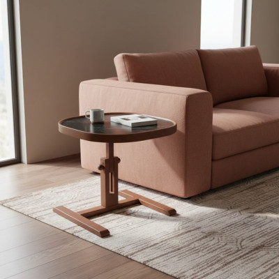Designer Braun Beistelltisch Holz Wohnzimmer Couchtisch Kaffeetisch Neu