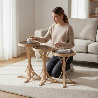 Wohnzimmer Komplett 3x Couchtische  Luxus Kaffeetisch Tische Einrichtung