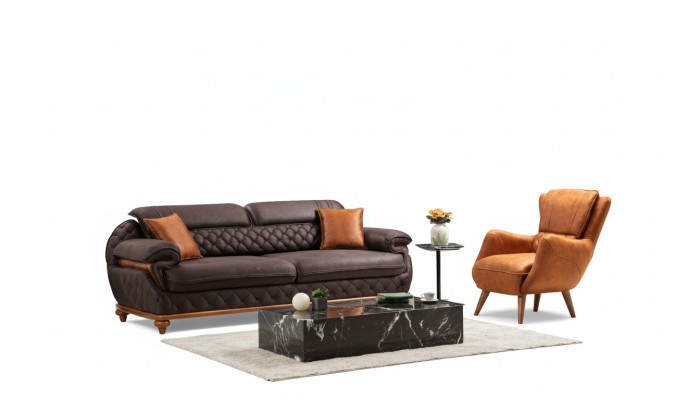 Modern Komplett Wohnzimmer Set Sessel Sofa Couch Polster Sitzer Dreisitzer