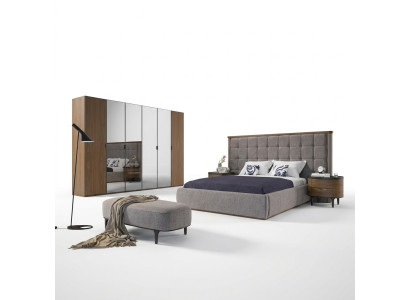 Schlafzimmer Luxus Set 4tlg Bett 2x Nachttische Design Bank Modern Möbel