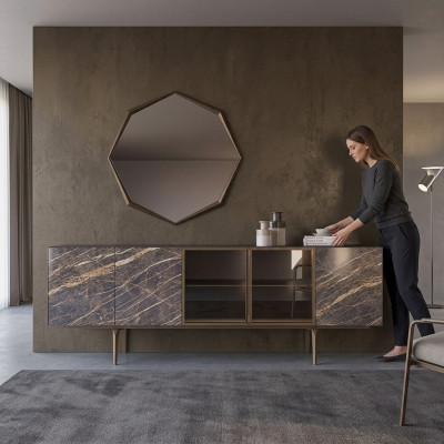 Sideboard mit Spiegel Luxus Einrichtung Esszimmer Komplett Set Modern Möbel