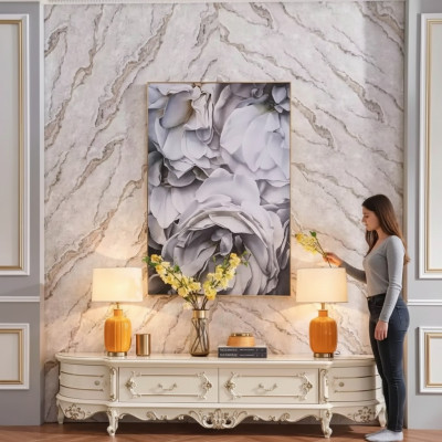 Lowboard im Wohnzimmer Neuheit für das Interieur klassisch weiß Möbel