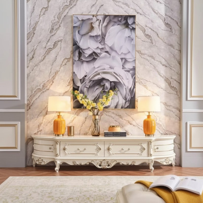 Lowboard im Wohnzimmer Neuheit für das Interieur klassisch weiß Möbel