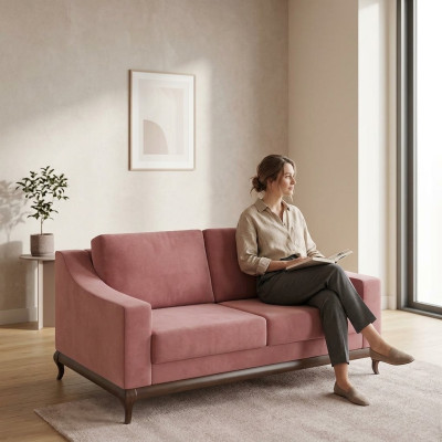 Modern Sofa 2 Sitzer Wohnzimmer Design Möbel Stil Modern Neu rosa Luxus