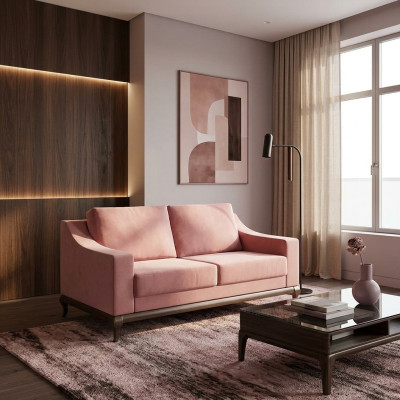 Modern Sofa 2 Sitzer Wohnzimmer Design Möbel Stil Modern Neu rosa Luxus