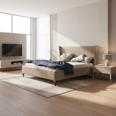 Bett Polster Design Luxus Doppel Hotel Betten Barock Holz Möbel