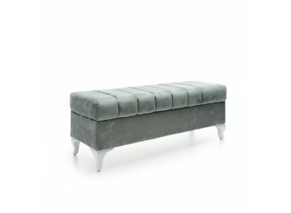 Klassische Sitzbank Design Ottomane Sitzhocker Zweisitzer Textil Fußhocker