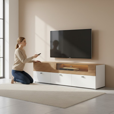Design Wandschrank Regal Wand Regale Wohnzimmer TV-Ständer Holz