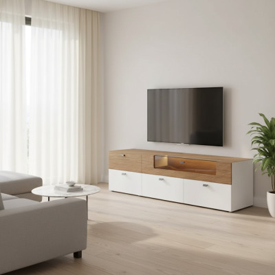 Design Wandschrank Regal Wand Regale Wohnzimmer TV-Ständer Holz