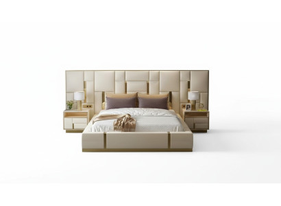 Komplett Schlafzimmer Möbel Set 3 tlg. Design Möbel Nachttische Betten