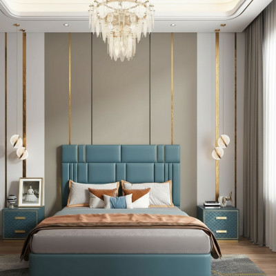Schlafzimmer Set Designer Luxus Gruppe Garnitur Neu Bett 2x Nachttisch 3 tlg.