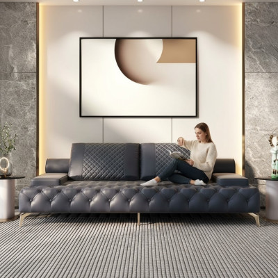 Sofa 3 Sitzer Möbel Leder Dreisitzer Sofas Wohnzimmer Stil 3er Chesterfield