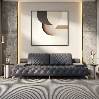 Sofa 3 Sitzer Möbel Leder Dreisitzer Sofas Wohnzimmer Stil 3er Chesterfield