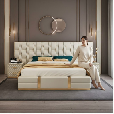 Luxus Schlafzimmer Set Komplettes Zimmer Möbel Bett Nachttisch Einrichtung