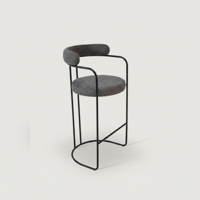 Grauer Luxus Edelstahl Barhocker Designer Bar Möbel Stuhl Hocker Gestell