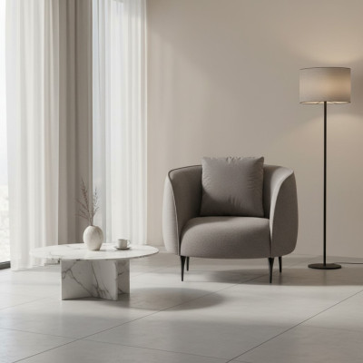 Taupe Moderner Sessel Wohnzimmer Einsitzer Luxus Design Polster Möbel Lounge