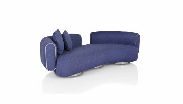 Blauer Dreisitzer Luxus 3 Sitzer Couch Moderne Sitzmöbel Wohnzimmer