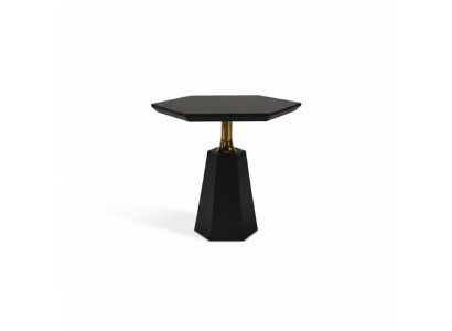 Schicker Schwarzer Sechseckiger Beistelltisch Wohnzimmer Couchtisch Tisch