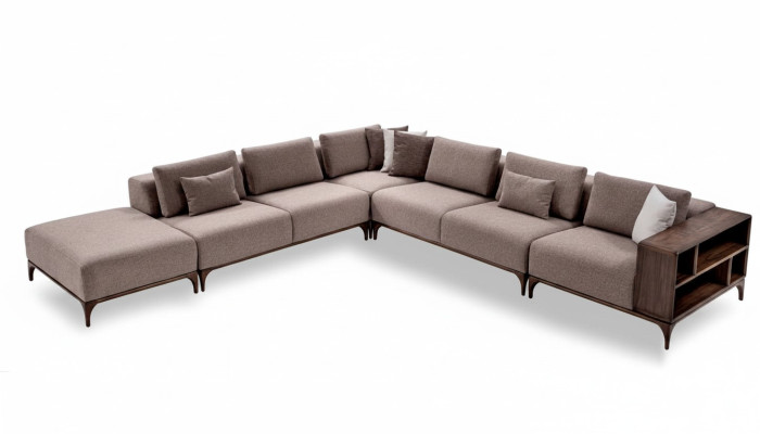 Wohnzimmer Ecksofa L-form Holz Modernen Luxus Design Eckgarnitur Eckcouch