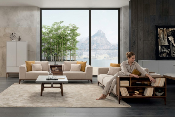 Luxus 4tlg Wohnzimmer Set Sofa 3+2+1 Sitzer mit Couchtisch Modernen Design