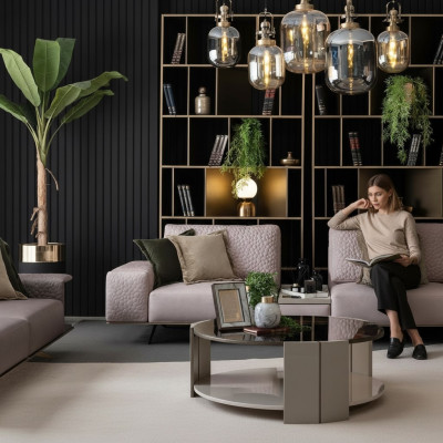 Stilvolle Sofa 3 Sitzer Rosa Wohnzimmer Modernen Design Sofas Couchen