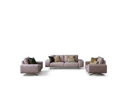 Stilvolle Sofa 3 Sitzer Rosa Wohnzimmer Modernen Design Sofas Couchen
