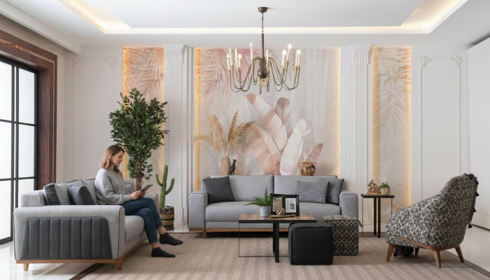 Luxus Sofagarnitur 3+2+1 Moderne Couch Sofa Polster Design Lounge Möbel
