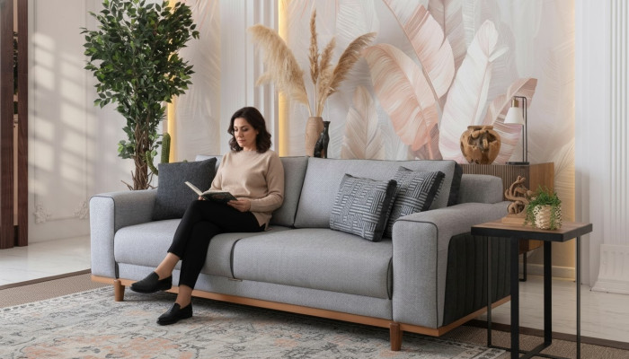 Big Sofa 242cm Couch Polster Möbel Sofas Stoffcouch Einrichtung Textil