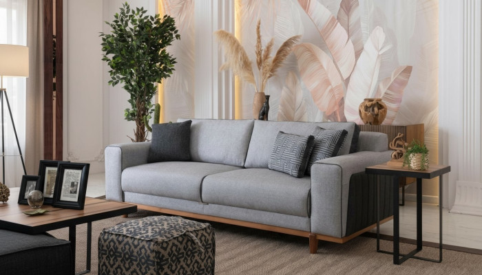 Big Sofa 242cm Couch Polster Möbel Sofas Stoffcouch Einrichtung Textil