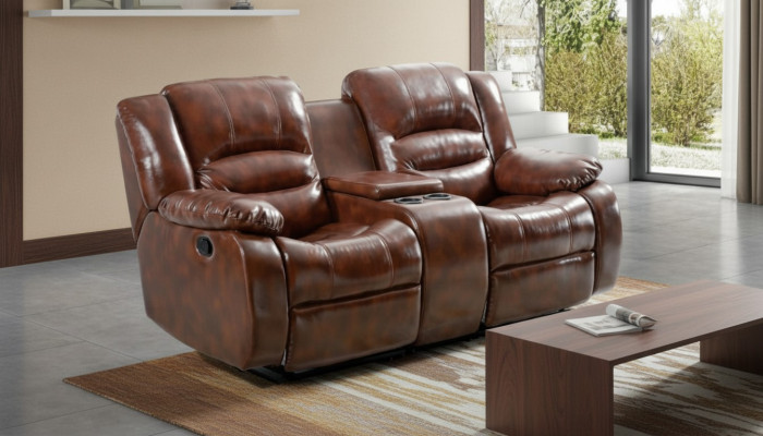 Sofa 2 Sitzer Design Sofas Polster Couchen Relax Braun Wohnzimmer