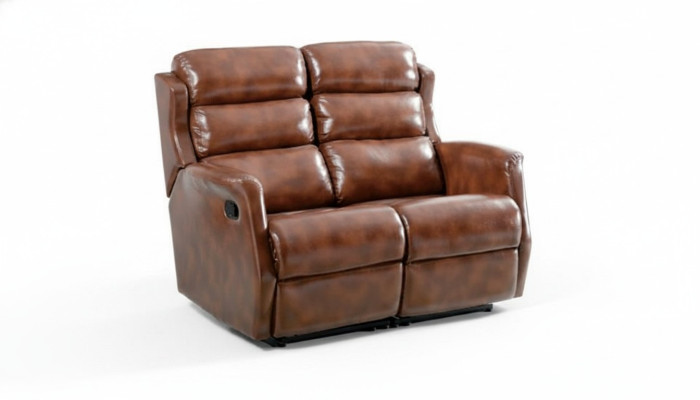 Sofa 2 Sitzer Braun Sofas Stil Luxus Wohnzimmer Modernes Design Kunstleder