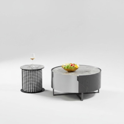 Couchtisch Runder Set 2 tlg. Beistelltisch Wohnzimmer Tische Design Neu