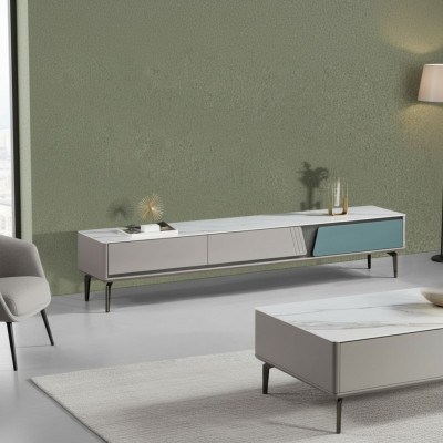 Grau Wohnzimmerschrank Sideboard rtv TV Schrank Lowboard TV Möbel Neu