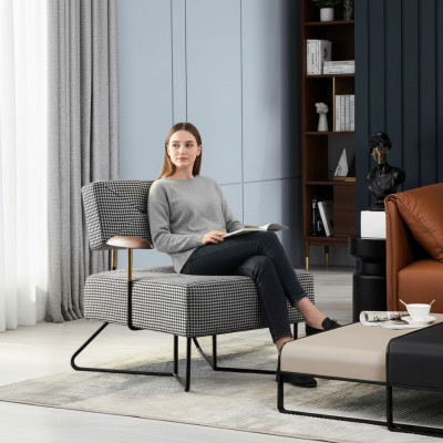 Sessel Stuhl Polster Fernseh Textil Holz Stoff Design Lounge Club Relax