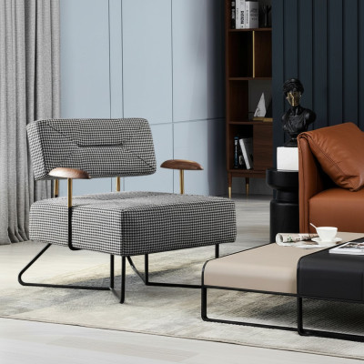 Sessel Stuhl Polster Fernseh Textil Holz Stoff Design Lounge Club Relax