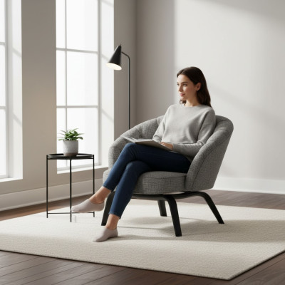 Stilvolle Polsterung aus Massivholz mit Nähten in Charcoal Chesterfield