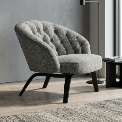 Stilvolle Polsterung aus Massivholz mit Nähten in Charcoal Chesterfield