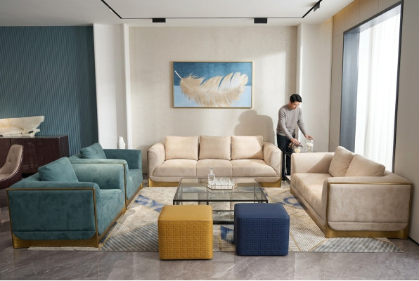 Wohnzimmer Sofagarnitur 3+3 Sitzer Modern Set Design Sofa Couch Möbel