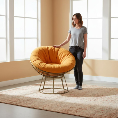Sessel Club Lounge Designer Polster 1 Sitzer Relax Einsitzer Orange