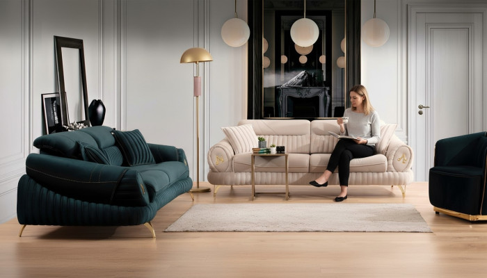 Wohnzimmer Polstermöbel Textil Sofagarnitur 331 Sitzer Modernes Sofa