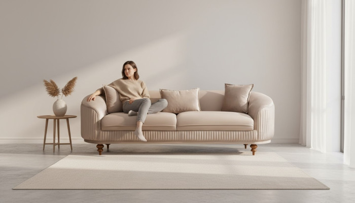 Sofa 3 Sitzer Design Sofas Polster Moderne Sitz Stoff Neu Möbel Couch