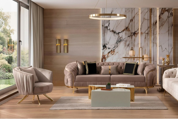 Luxus Sofagarnitur 31 Sitzer Textil Designer Chesterfield Sofa Modern