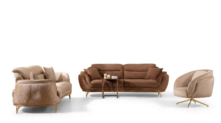 Sofagarnitur in Italienischem Stil Komplett Set 3+3+1+1 Sitzer Garnitur
