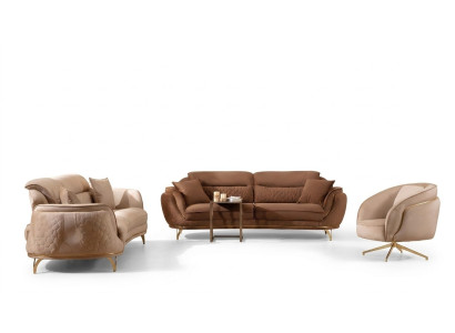 Sofagarnitur in Italienischem Stil Komplett Set 3+3+1+1 Sitzer Garnitur