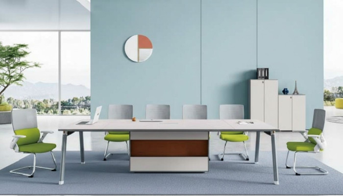 Großer Schreibtisch Büroeinrichtung Team Tisch Designer Büromöbel