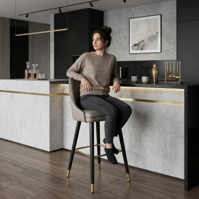 Barhocker Barstuhl Barmöbel Lounge Sitzhocker Design Hocker Stahlfüße
