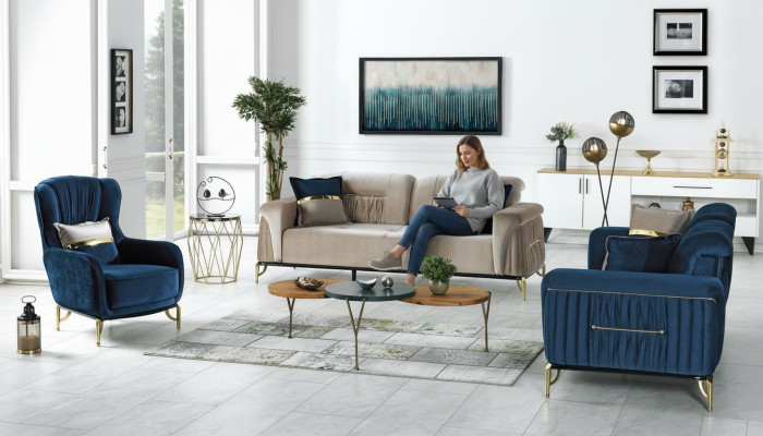 Designer Sofagarnitur 3+3+1 Sitzer Couch Polster Neu Sitzgarnitur Set