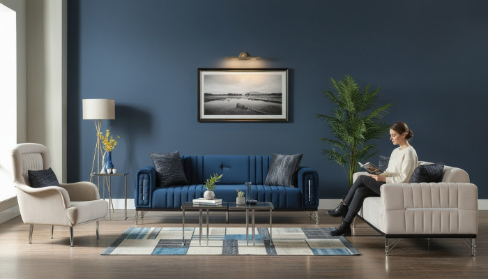Modern Sofagarnitur 3+3+1 Sitzer Sessel Textil Sofa 3tlg. Set Design Neu